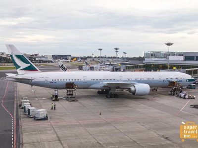 Cathay Pacific Aircraft in Changi Airport