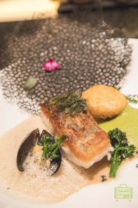 Duo of Barramundi Sole served at VIEW Restaurant and Bar at Fairmont Jakarta