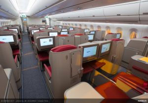 Hong Kong Airlines A350-900 Business Class Cabin (Airbus Photo)