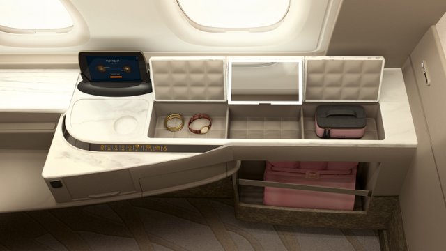 Singapore Airlines new Airbus A380 suites featuring the new LALIQUE Amenity Kit for women (Singapore Airlines photo)