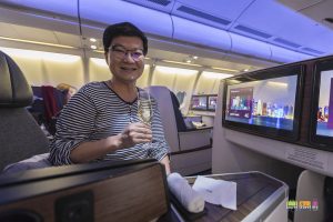 Have a glass of champagne or two when flying in Business Class onboard Qatar Airways