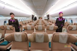 Etihad Airways Economy Class with the signature headrest for maximum comfort