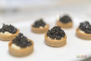 Qantas First - Caviar tartlet with créme fraîche