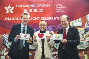 Mr Doug Yakel, Public Information Officer, San Francisco International Airport, Mr George Liu, Chief Marketing Officer, Hong Kong Airlines, Mr Mark Chandler, Director of San Francisco Mayor’s Office of International Trade and Commerce