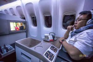 Dennis enjoying the inflight entertainment onboard Turkish Airlines TK54 from Istanbul to Singapore while enjoying the Winter Tea.