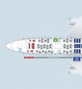 Malaysia Airlines A350 First and Business Class cabin configuration