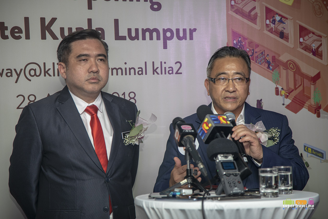 Aerotel Kuala Lumpur Official Opening on 28 August 2018 with YB Anthony Loke (Malaysian Transport Minister) and Mr Song Hoi-See CEO Plaza Premium Group
