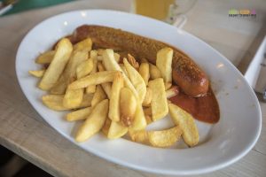 Curry Wurst from Brauhaus Zeche Jacobi on the CentrO Promenade