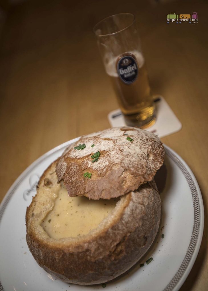 Soup in Bread Bowl with Beer in Bonn
