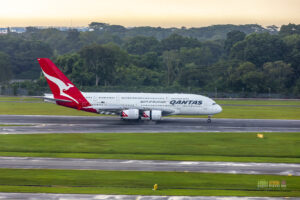 Qantas A380 at Changi Airport