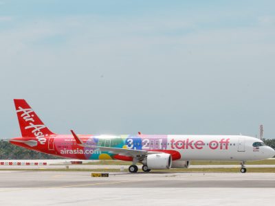 AirAsia A321neo aircraft in Singapore Changi Airport 20 December 2019