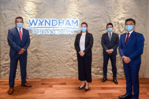 In photo (left to right): Joon Aun Ooi, President APAC; Eng San Quek, Vice President, Finance APAC; Carl Wee, Vice President, Technical Services APAC; Rex Loh, Vice President, Commercial APAC (Wyndham photo)